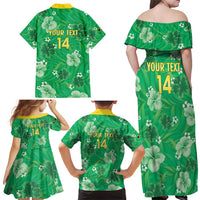 Custom Jamaica Cricket Family Matching Off Shoulder Maxi Dress and Hawaiian Shirt Fi Wi Tallawahs Tropical Style - Wonder Print Shop