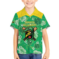 Custom Jamaica Cricket Family Matching Off Shoulder Maxi Dress and Hawaiian Shirt Fi Wi Tallawahs Tropical Style - Wonder Print Shop