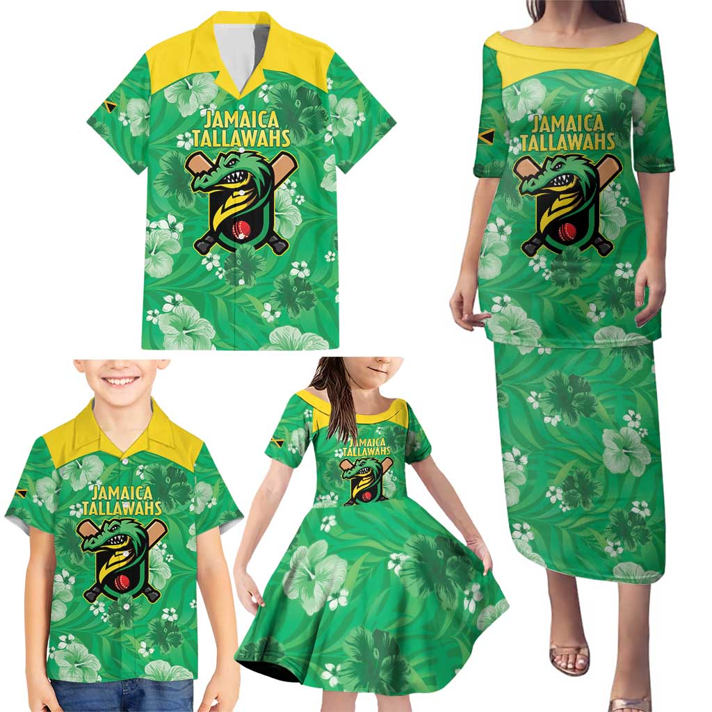 Custom Jamaica Cricket Family Matching Puletasi and Hawaiian Shirt Fi Wi Tallawahs Tropical Style - Wonder Print Shop