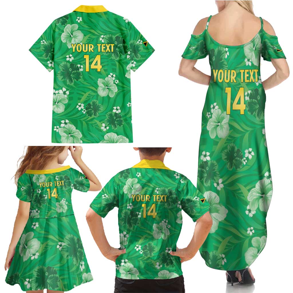 Custom Jamaica Cricket Family Matching Summer Maxi Dress and Hawaiian Shirt Fi Wi Tallawahs Tropical Style - Wonder Print Shop