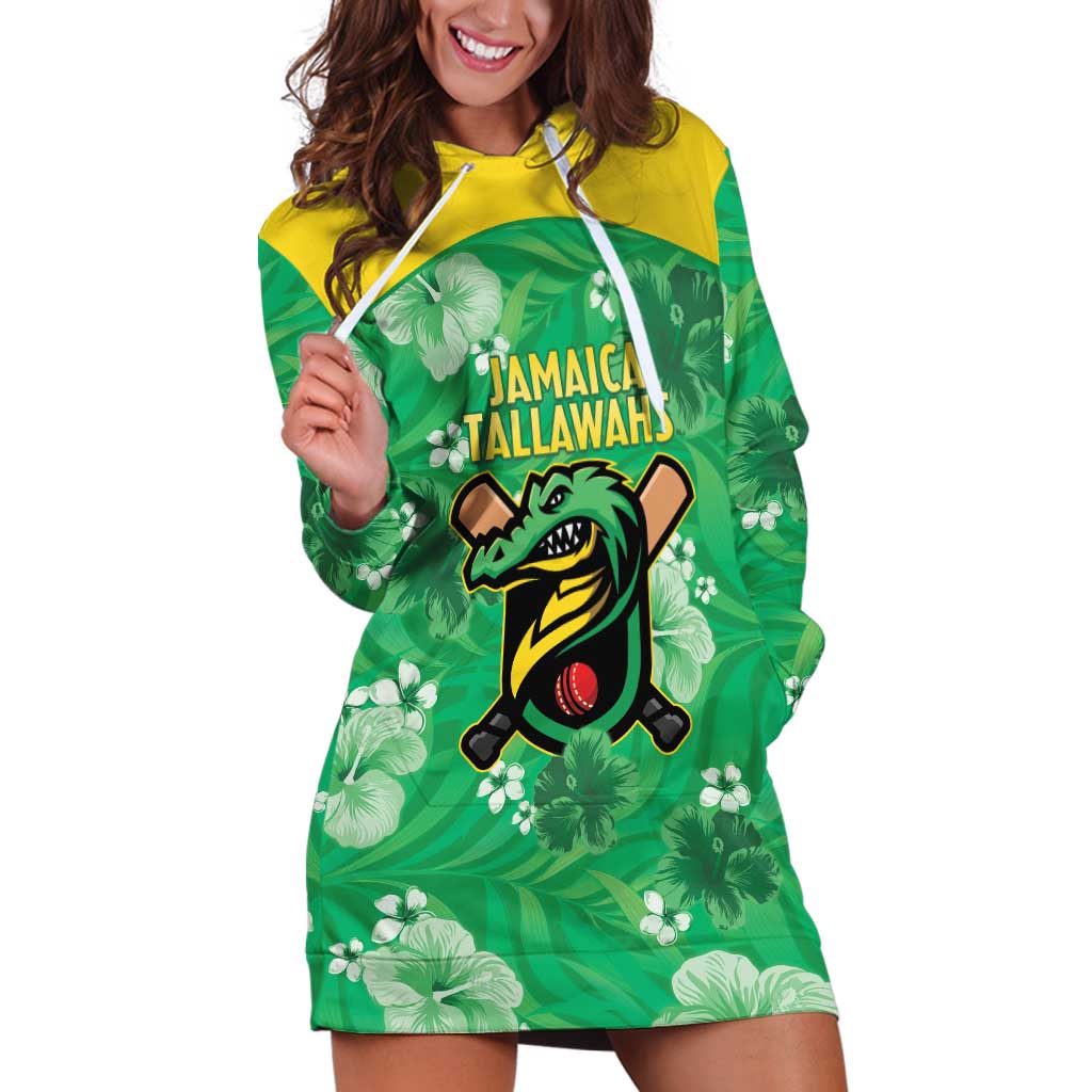 Custom Jamaica Cricket Hoodie Dress Fi Wi Tallawahs Tropical Style - Wonder Print Shop