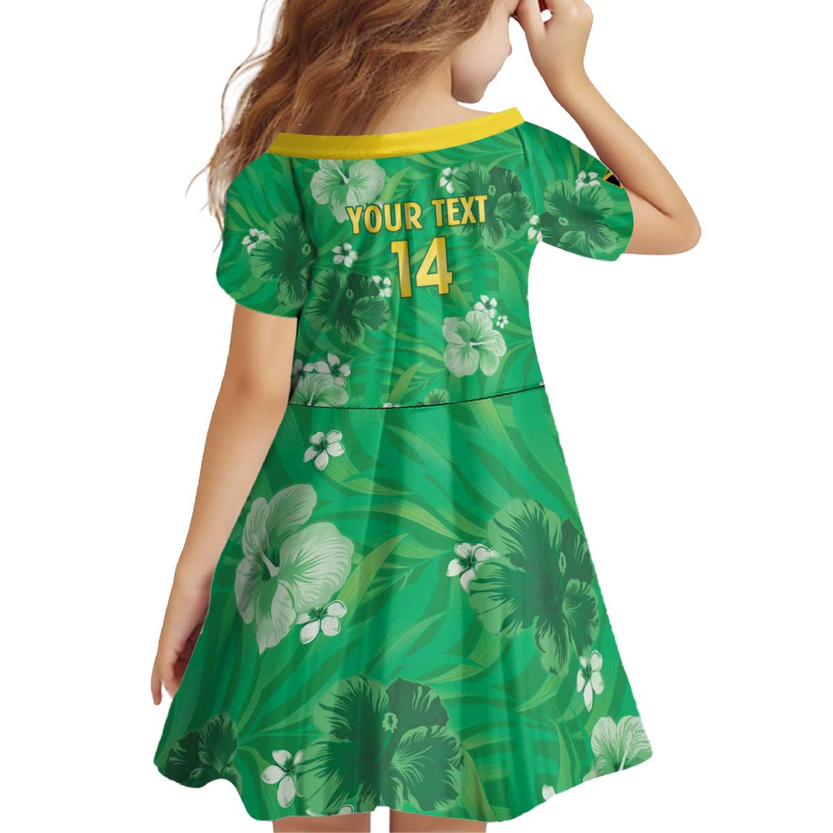 Custom Jamaica Cricket Kid Short Sleeve Dress Fi Wi Tallawahs Tropical Style - Wonder Print Shop