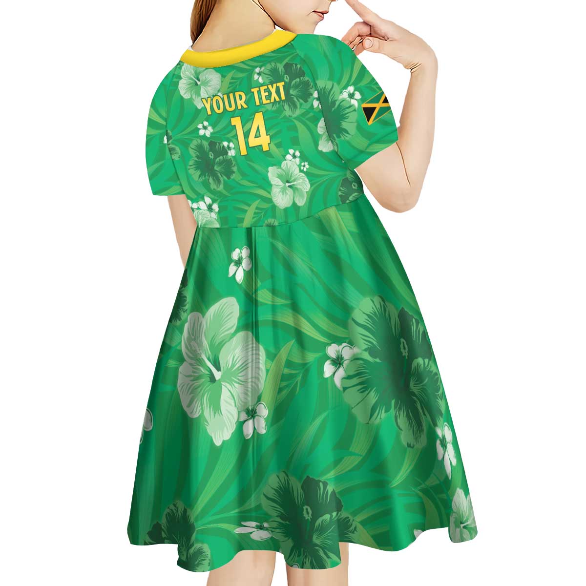 Custom Jamaica Cricket Kid Short Sleeve Dress Fi Wi Tallawahs Tropical Style - Wonder Print Shop