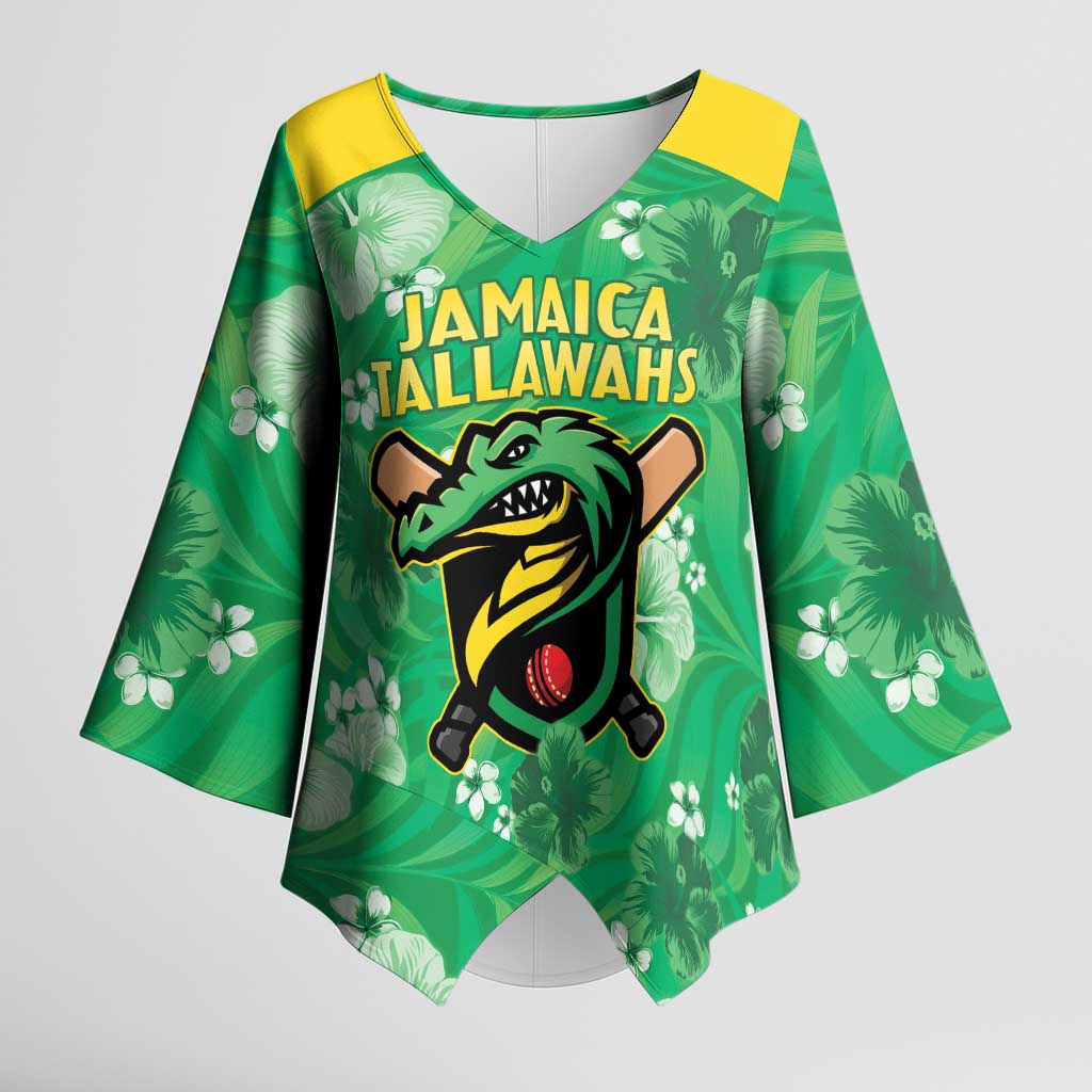 Custom Jamaica Cricket Kimono Sleeve Blouse Fi Wi Tallawahs Tropical Style - Wonder Print Shop