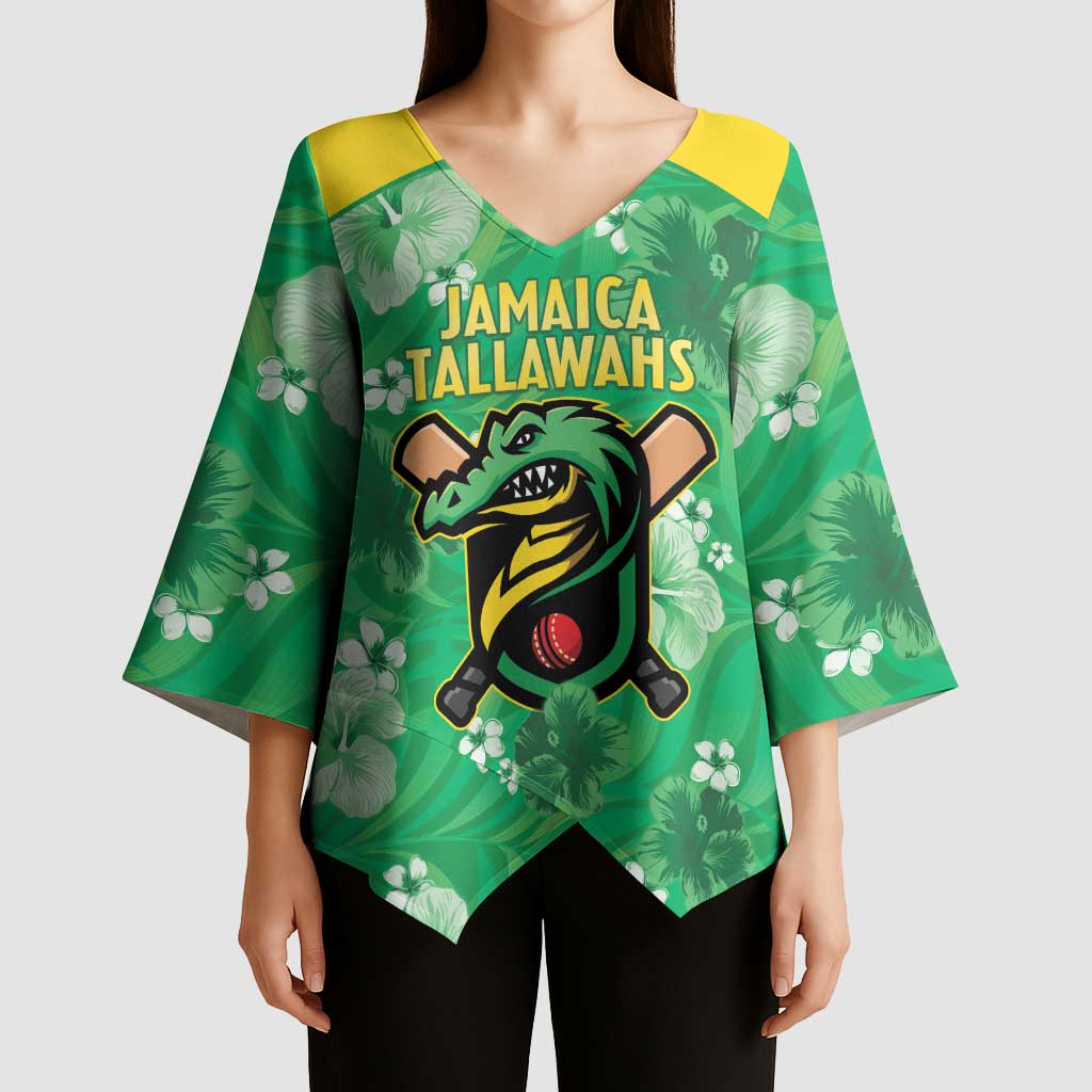 Custom Jamaica Cricket Kimono Sleeve Blouse Fi Wi Tallawahs Tropical Style - Wonder Print Shop