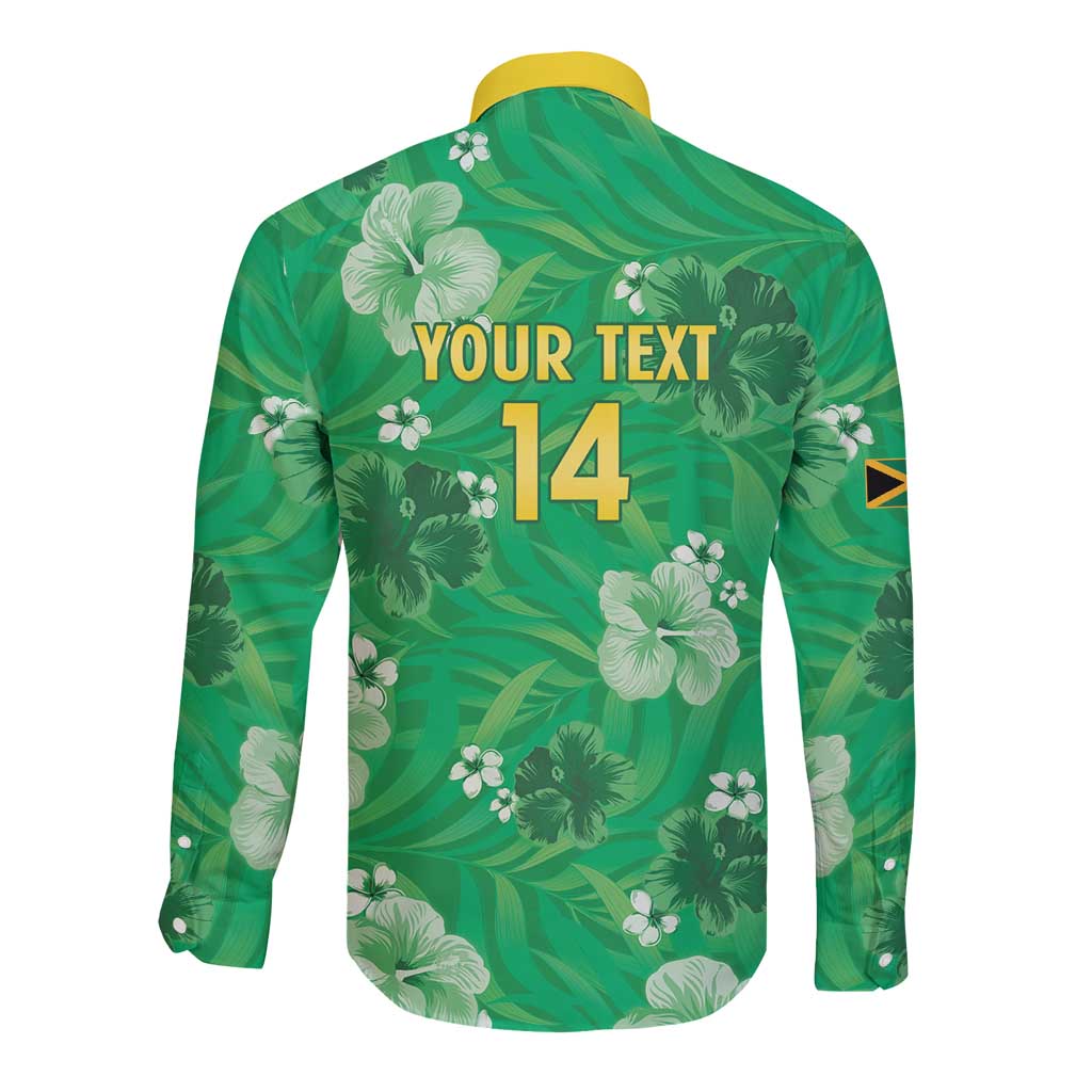 Custom Jamaica Cricket Long Sleeve Button Shirt Fi Wi Tallawahs Tropical Style - Wonder Print Shop