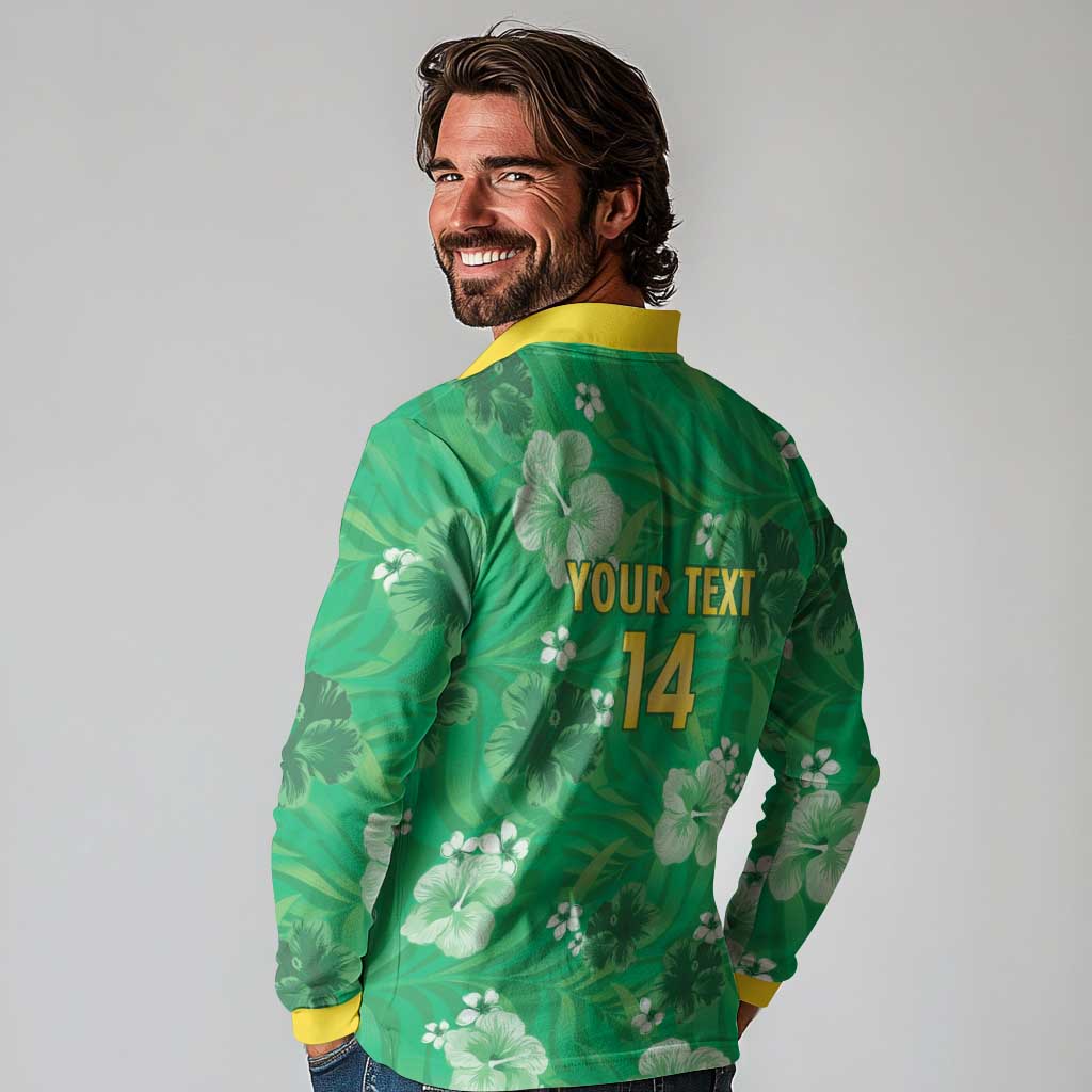 Custom Jamaica Cricket Long Sleeve Polo Shirt Fi Wi Tallawahs Tropical Style - Wonder Print Shop