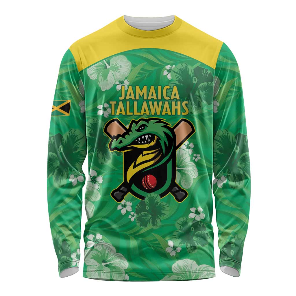 Custom Jamaica Cricket Long Sleeve Shirt Fi Wi Tallawahs Tropical Style - Wonder Print Shop