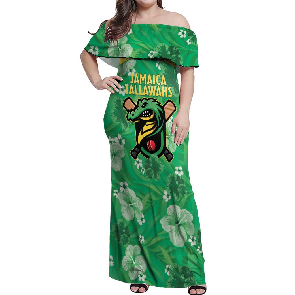 Custom Jamaica Cricket Off Shoulder Maxi Dress Fi Wi Tallawahs Tropical Style - Wonder Print Shop