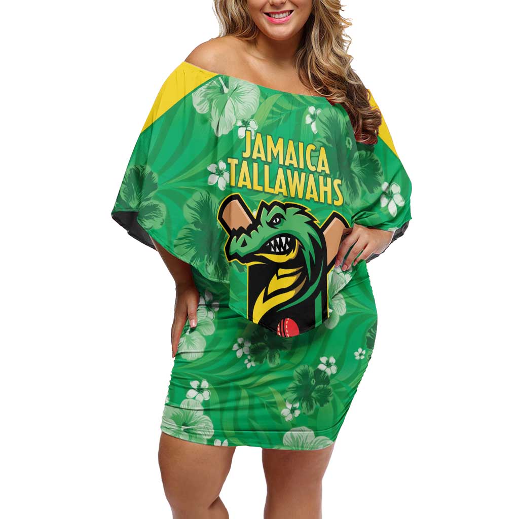 Custom Jamaica Cricket Off Shoulder Short Dress Fi Wi Tallawahs Tropical Style - Wonder Print Shop