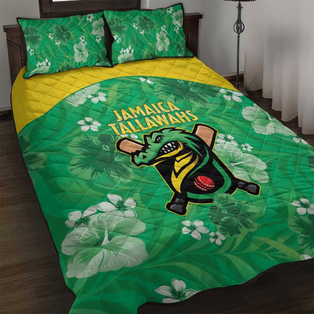 Jamaica Cricket Quilt Bed Set Fi Wi Tallawahs Tropical Style - Wonder Print Shop