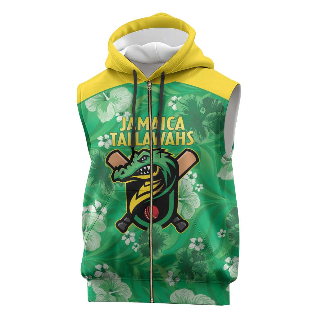 Custom Jamaica Cricket Sleeveless Zip Hoodie Fi Wi Tallawahs Tropical Style - Wonder Print Shop