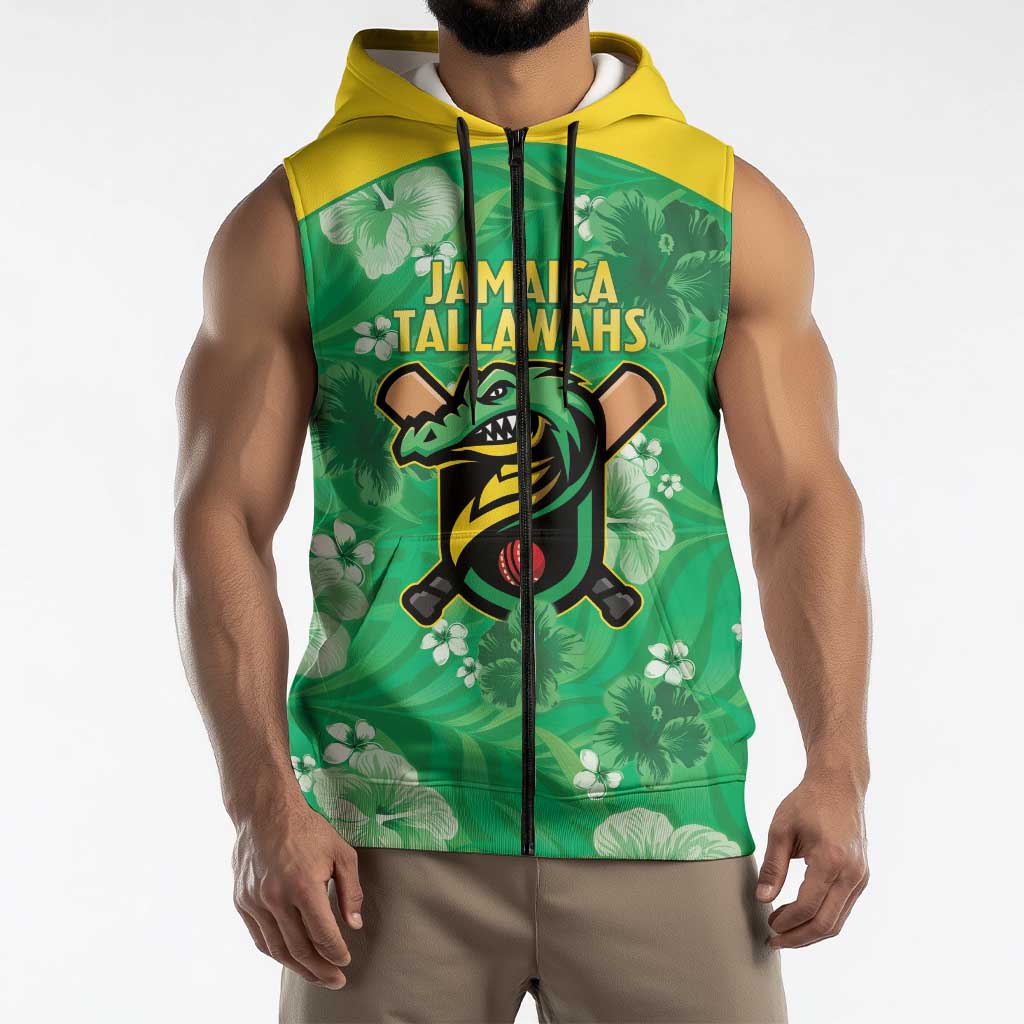 Custom Jamaica Cricket Sleeveless Zip Hoodie Fi Wi Tallawahs Tropical Style - Wonder Print Shop