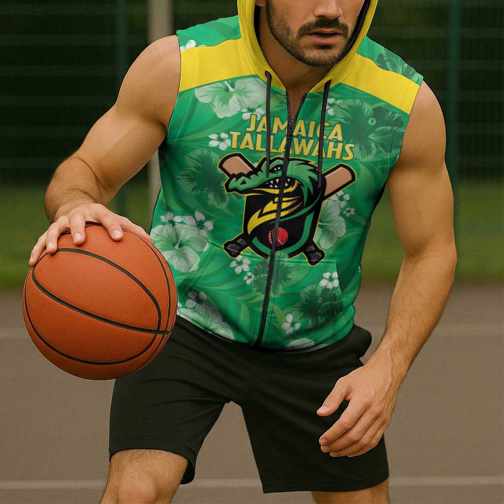 Custom Jamaica Cricket Sleeveless Zip Hoodie Fi Wi Tallawahs Tropical Style - Wonder Print Shop