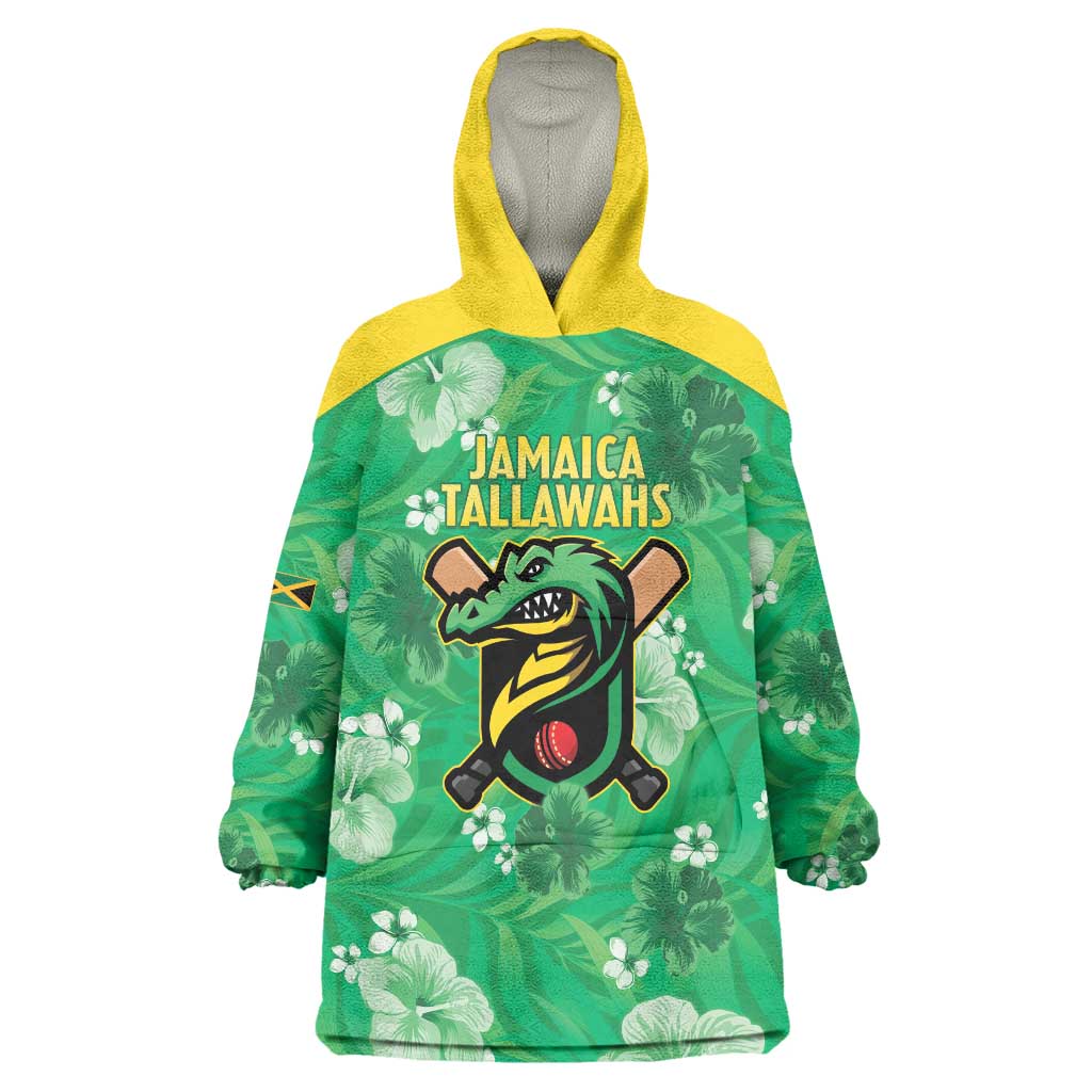 Custom Jamaica Cricket Wearable Blanket Hoodie Fi Wi Tallawahs Tropical Style - Wonder Print Shop