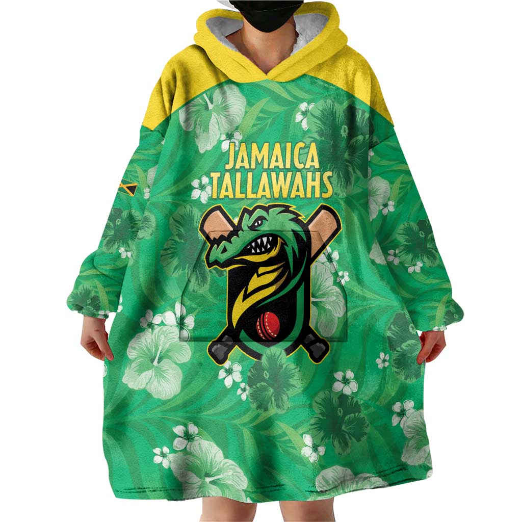 Custom Jamaica Cricket Wearable Blanket Hoodie Fi Wi Tallawahs Tropical Style - Wonder Print Shop