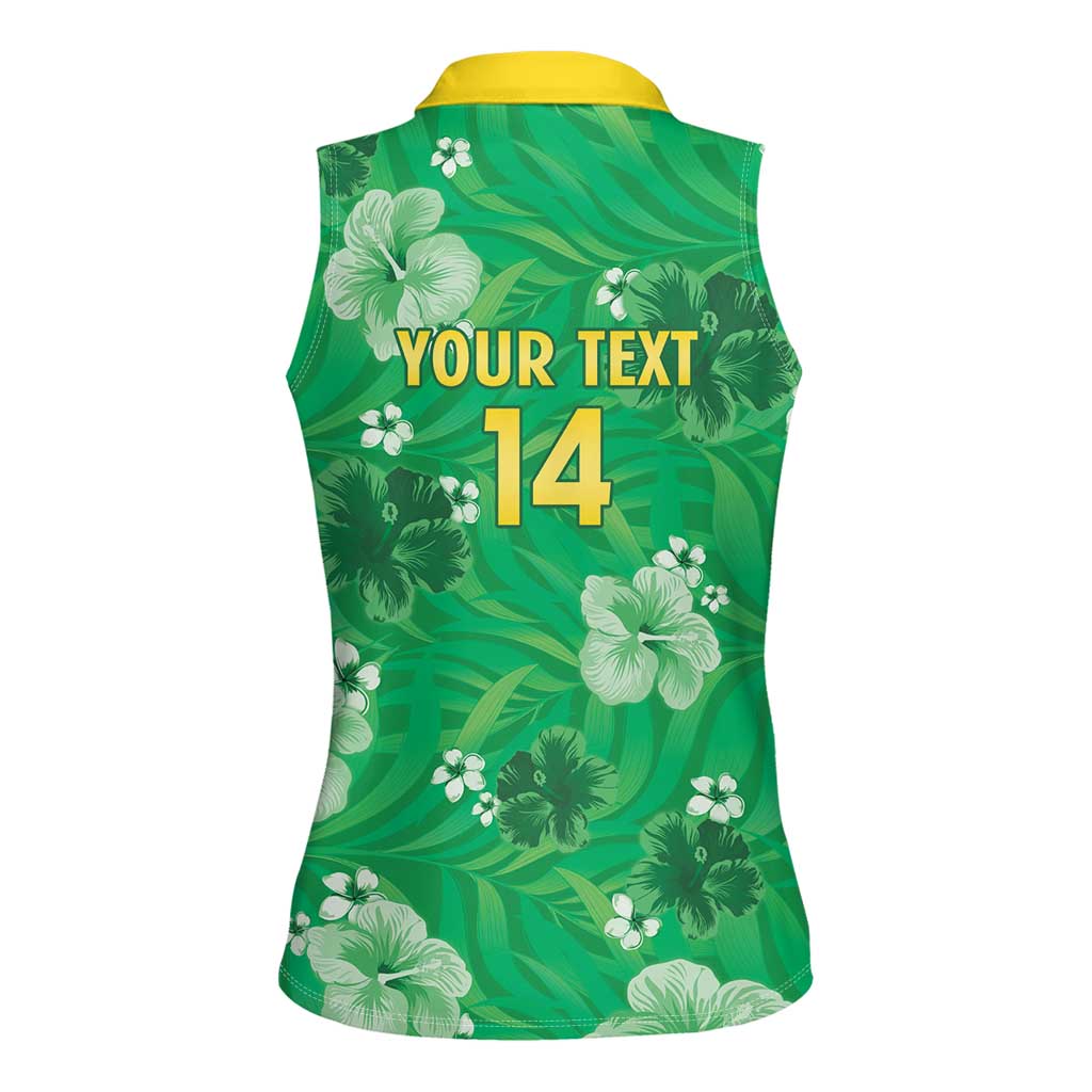 Custom Jamaica Cricket Women Sleeveless Polo Shirt Fi Wi Tallawahs Tropical Style - Wonder Print Shop