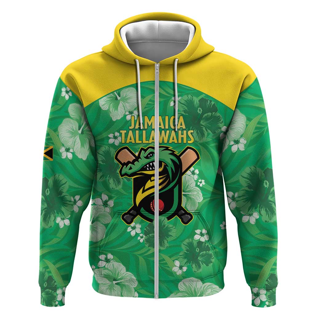 Custom Jamaica Cricket Zip Hoodie Fi Wi Tallawahs Tropical Style - Wonder Print Shop