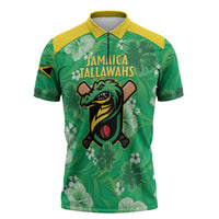 Custom Jamaica Cricket Zipper Polo Shirt Fi Wi Tallawahs Tropical Style - Wonder Print Shop