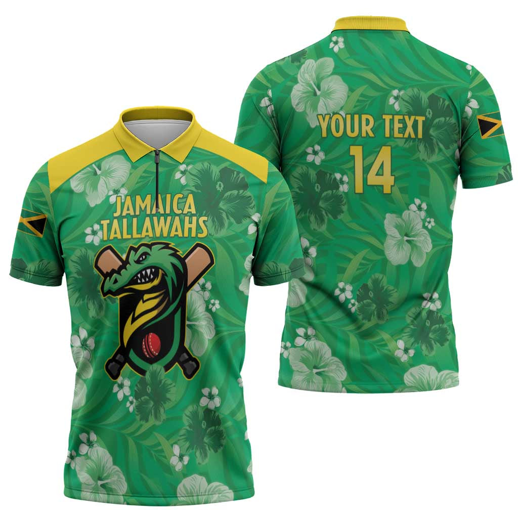 Custom Jamaica Cricket Zipper Polo Shirt Fi Wi Tallawahs Tropical Style - Wonder Print Shop