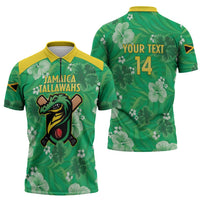 Custom Jamaica Cricket Zipper Polo Shirt Fi Wi Tallawahs Tropical Style - Wonder Print Shop