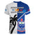 Fiji And Samoa Rugby Women V Neck T Shirt 2023 World Cup Samoan Mix Tapa Pattern - Wonder Print Shop