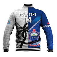 Custom Fiji And Samoa Rugby Baseball Jacket 2023 World Cup Samoan Mix Tapa Pattern - Wonder Print Shop
