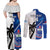 Custom Fiji And Samoa Rugby Couples Matching Off Shoulder Maxi Dress and Long Sleeve Button Shirts 2023 World Cup Samoan Mix Tapa Pattern - Wonder Print Shop