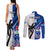 Custom Fiji And Samoa Rugby Couples Matching Tank Maxi Dress and Long Sleeve Button Shirts 2023 World Cup Samoan Mix Tapa Pattern - Wonder Print Shop