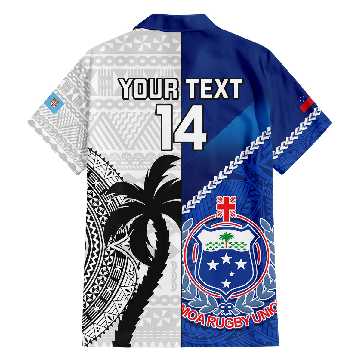 Custom Fiji And Samoa Rugby Hawaiian Shirt 2023 World Cup Samoan Mix Tapa Pattern - Wonder Print Shop