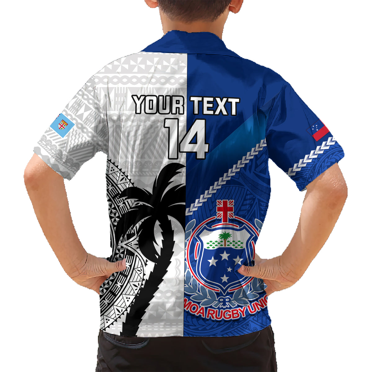 Custom Fiji And Samoa Rugby Hawaiian Shirt 2023 World Cup Samoan Mix Tapa Pattern - Wonder Print Shop