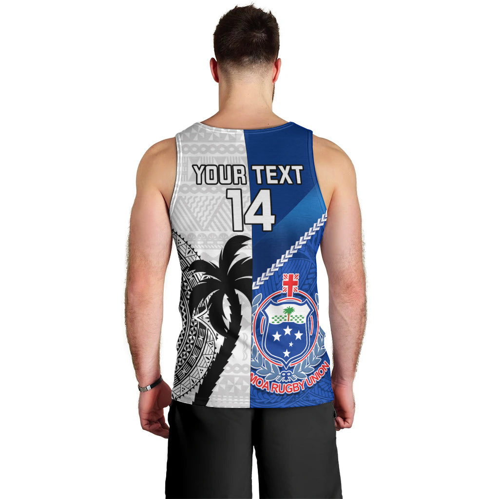 Custom Fiji And Samoa Rugby Men Tank Top 2023 World Cup Samoan Mix Tapa Pattern - Wonder Print Shop
