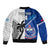 Custom Fiji And Samoa Rugby Sleeve Zip Bomber Jacket 2023 World Cup Samoan Mix Tapa Pattern - Wonder Print Shop