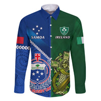 Samoa And Ireland Rugby Family Matching Summer Maxi Dress and Hawaiian Shirt 2023 World Cup Manu Samoa With Shamrocks - Wonder Print Shop