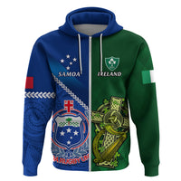 Samoa And Ireland Rugby Hoodie 2023 World Cup Manu Samoa With Shamrocks - Wonder Print Shop
