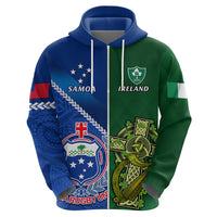 Samoa And Ireland Rugby Hoodie 2023 World Cup Manu Samoa With Shamrocks - Wonder Print Shop
