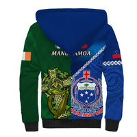 Samoa And Ireland Rugby Sherpa Hoodie 2023 World Cup Manu Samoa With Shamrocks - Wonder Print Shop
