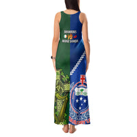Samoa And Ireland Rugby Tank Maxi Dress 2023 World Cup Manu Samoa With Shamrocks - Wonder Print Shop