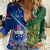 Samoa And Ireland Rugby Women Casual Shirt 2023 World Cup Manu Samoa With Shamrocks - Wonder Print Shop