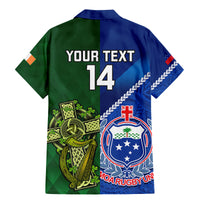 Custom Samoa And Ireland Rugby Family Matching Mermaid Dress and Hawaiian Shirt 2023 World Cup Manu Samoa With Shamrocks - Wonder Print Shop