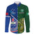 Custom Samoa And Ireland Rugby Family Matching Short Sleeve Bodycon Dress and Hawaiian Shirt 2023 World Cup Manu Samoa With Shamrocks - Wonder Print Shop