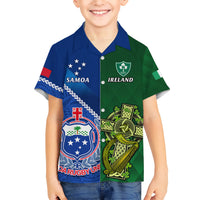 Custom Samoa And Ireland Rugby Hawaiian Shirt 2023 World Cup Manu Samoa With Shamrocks - Wonder Print Shop