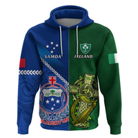 Custom Samoa And Ireland Rugby Hoodie 2023 World Cup Manu Samoa With Shamrocks - Wonder Print Shop