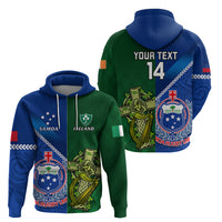 Custom Samoa And Ireland Rugby Hoodie 2023 World Cup Manu Samoa With Shamrocks - Wonder Print Shop