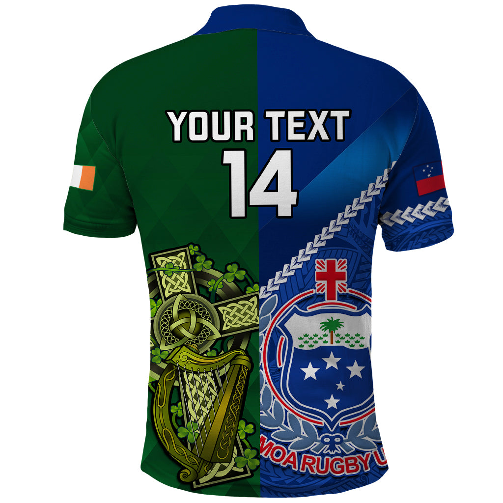 Custom Samoa And Ireland Rugby Polo Shirt 2023 World Cup Manu Samoa With Shamrocks - Wonder Print Shop