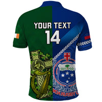 Custom Samoa And Ireland Rugby Polo Shirt 2023 World Cup Manu Samoa With Shamrocks - Wonder Print Shop