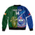 Custom Samoa And Ireland Rugby Sleeve Zip Bomber Jacket 2023 World Cup Manu Samoa With Shamrocks - Wonder Print Shop