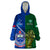 Custom Samoa And Ireland Rugby Wearable Blanket Hoodie 2023 World Cup Manu Samoa With Shamrocks - Wonder Print Shop