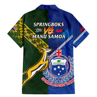 Samoa And South Africa Rugby Family Matching Mermaid Dress and Hawaiian Shirt 2023 World Cup Manu Samoa With Springboks - Wonder Print Shop
