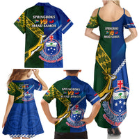 Samoa And South Africa Rugby Family Matching Summer Maxi Dress and Hawaiian Shirt 2023 World Cup Manu Samoa With Springboks - Wonder Print Shop